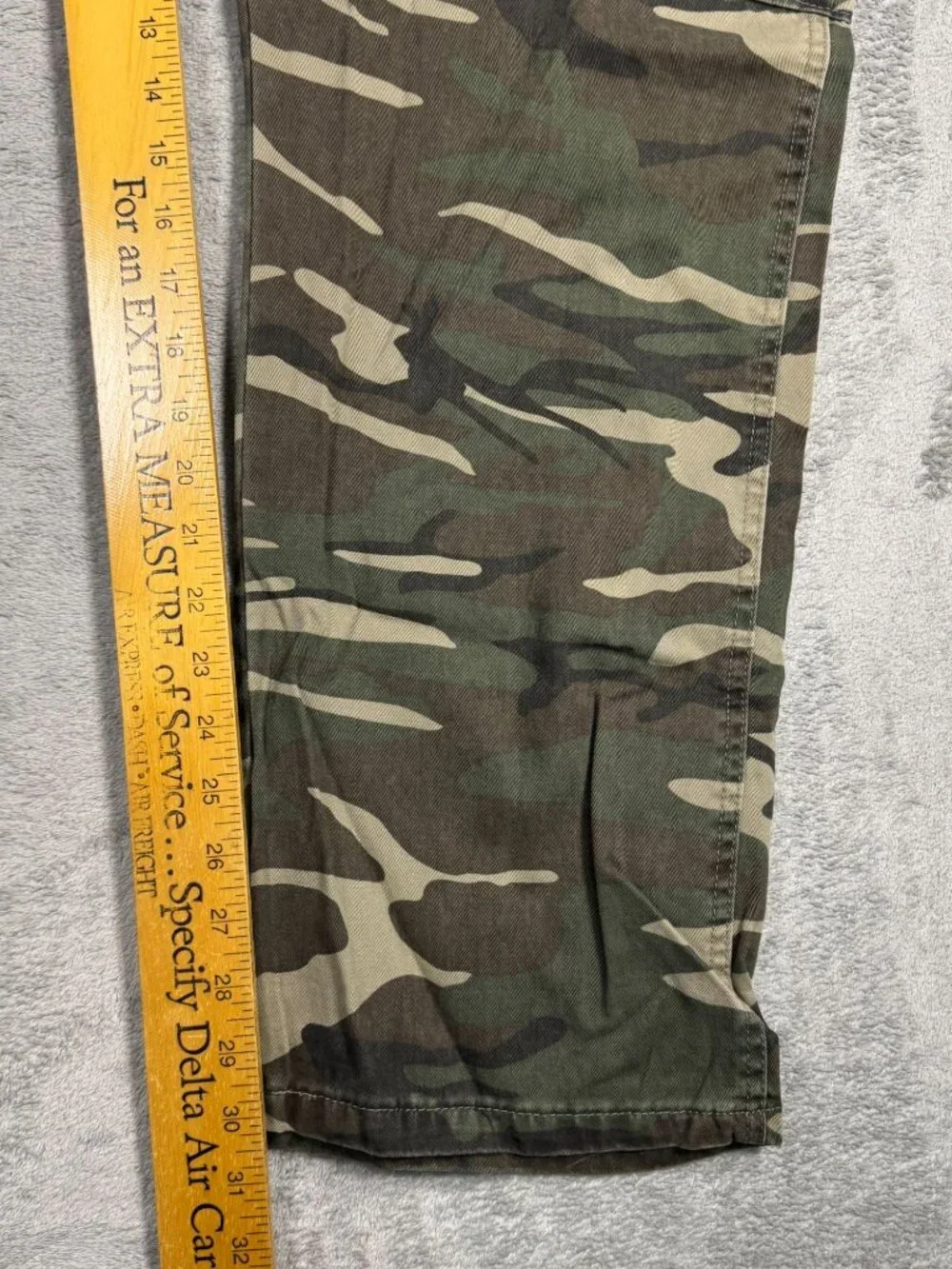 Y2K Wrangler Baggy Low Rise Camo Cargo Pants 38x30 Green Skater Grunge Gorpcore